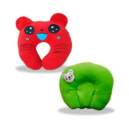 Chinmay Kids Mustard Seeds, Polyester Fibre Animals Baby Pillow Pack of 2 New Red, Green-picture-19