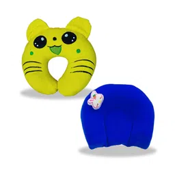 Chinmay Kids Mustard Seeds, Polyester Fibre Animals Baby Pillow Pack of 2 New Yellow, Blue-picture-17