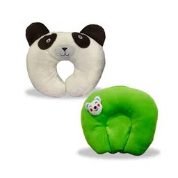 Chinmay Kids Mustard Seeds, Polyester Fibre Animals Baby Pillow Pack of 2 White, Green-picture-29