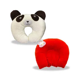 Chinmay Kids Mustard Seeds, Polyester Fibre Animals Baby Pillow Pack of 2 White, Red-picture-14