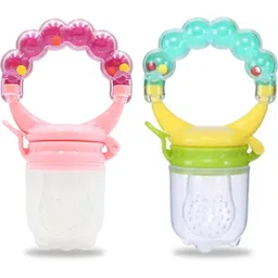chinmay kids New Born Baby Pacifier With Rattle Handle Silicone Safe Fresh Fruit Feeder Soother-picture-37