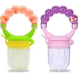 chinmay kids New Born Baby Pacifier With Rattle Handle Silicone Safe Fresh Fruit Feeder Soother-picture-33