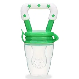 Chinmay Kids New Born Baby Pacifier With Rattle Handle Silicone Safe Fresh Fruit Feeder Soother (Blue, Green) image 2