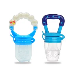 Chinmay Kids New Born Baby Pacifier With Rattle Handle Silicone Safe Fresh Fruit Feeder Soother (Blue, Light Blue)-picture-31