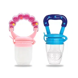 Chinmay Kids New Born Baby Pacifier With Rattle Handle Silicone Safe Fresh Fruit Feeder Soother (Pink, Blue)-picture-16