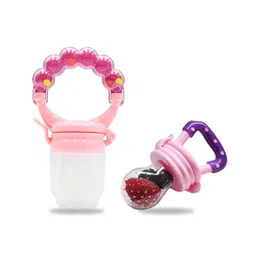 Chinmay Kids New Born Baby Pacifier With Rattle Handle Silicone Safe Fresh Fruit Feeder Soother (Pink, Light Pink)-picture-28
