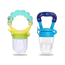 Chinmay Kids New Born Baby Pacifier With Rattle Handle Silicone Safe Fresh Fruit Feeder Soother (Yellow, Blue)-picture-24