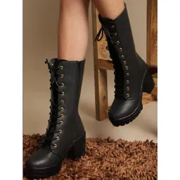 CHINRAAG Women Casual Block-Heeled Chunky Boots-picture-25