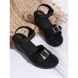 CHINRAAG Women High-Top Platform Sandals with Buckles-picture-21