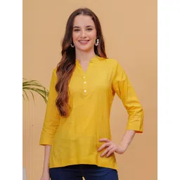 CHIRAAI Slit Sleeve Ethnic Linen Styled Back Top-picture-17