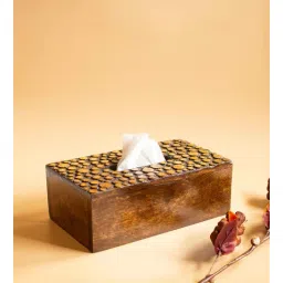 chitra goenka crafts & creations Dotted Wooden Tissue Box (21cmx12cmx7cm)-picture-20