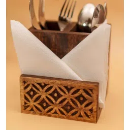 chitra goenka crafts & creations Royal Floral Cutlery & Tissue Holder-picture-13
