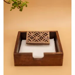 chitra goenka crafts & creations Royal Floral Woodwork -Weight Tissue Holder-picture-34