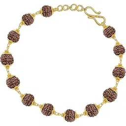 chitshakti Classic Rudraksha Bracelet | Premium Panchmukhi Rudraksha | Gold Plated Men's Bracelet | Spiritual Jewellery-picture-53