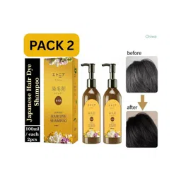 CHIWA Set Of 2 Japanese Hair Dye Shampoo - 100 ml Each - Black-picture-33