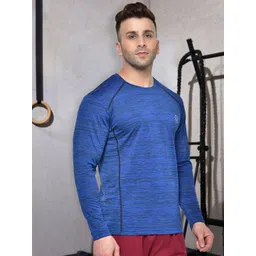 CHKOKKO Abstract Printed Round Neck Long Sleeves Raw Edge Sports T-shirt-picture-22