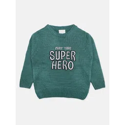 CHKOKKO Boys Typography Printed Woollen Pullover image 1