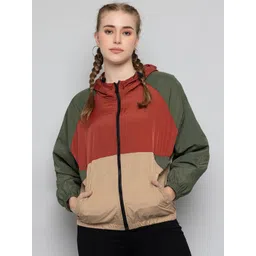 CHKOKKO Colourblocked Windcheater Dry Fit Hooded Sporty Jacket-picture-32