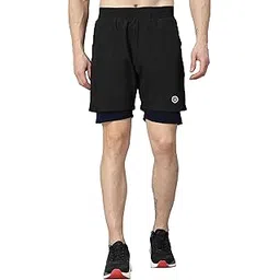 CHKOKKO Double Layered Gym Shorts for Men Workout | Compression Inner Layer with Pockets Across Inner Outer and Back | Dry Fit Sports Athletic wear for Running Jogging or Training-picture-10