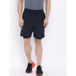 CHKOKKO Men Navy Blue Solid Regular Fit Shorts-picture-16