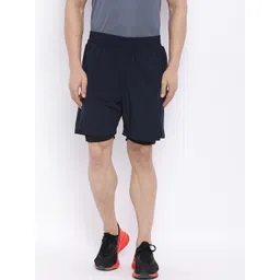 CHKOKKO Men Navy Blue Solid Running Regular Shorts-picture-15