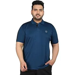 chkokko Men's Plus Size Regular Fit Half Sleeves Sports Polo T-Shirt-picture-10