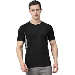 CHKOKKO Men's Polyester Regular Fit Gym Dry Fit V Neck Half Sleeves Sports T-Shirt-picture-14