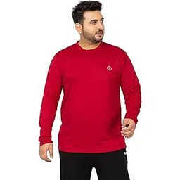 chkokko Men's Solid Plus Size Quick Dry Full Sleeve Regular Fit Round Crew Neck Active Sportswear Gym T-Shirt for Workout Training Running and Fitness Activities-picture-12