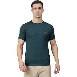 chkokko Men's Solid Quick Dry Half Sleeve Regular Fit Round Crew Neck Active Sportswear Gym T-Shirt for Workout Training Running and Fitness Activities-picture-29