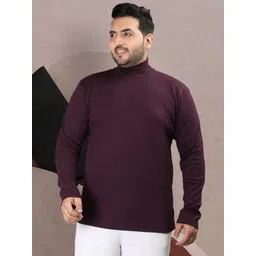 CHKOKKO Plus Size High Neck Cotton T-shirt-picture-26