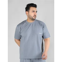 CHKOKKO Plus Size Round Neck Cotton Sports T-shirt-picture-12