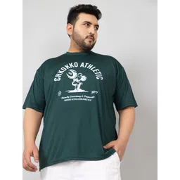 CHKOKKO Plus Size Typography Printed Drop-Shoulder Sleeves Dry Fit T-shirt-picture-21