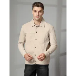 Chkokko White Relaxed Fit Solid Jackets-picture-11