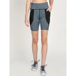 CHKOKKO Women Blue Cycling Sports Shorts-picture-35