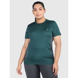 CHKOKKO Women Dry Fit Round Neck Solid Plus Size Gym T-shirt-picture-13