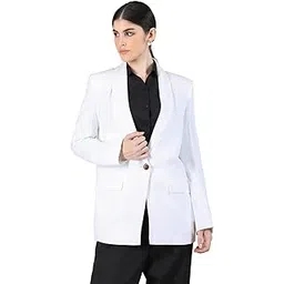chkokko Women Solid Regular Fit Stylish Notched Lapel Formal Blazer-picture-31