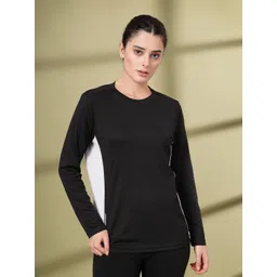 chkokko Women Solid Round Neck Polyester Black T-Shirt-picture-22