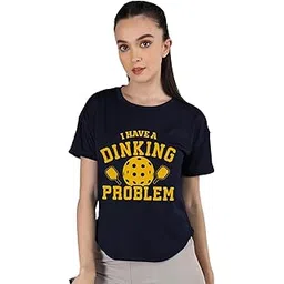 CHKOKKO Women's Quick Dry Round Neck Breathable Printed Regular Fit Pickelball T-Shirt for Gym Active wear Running Workout Training Fitness Sports Activities-picture-28