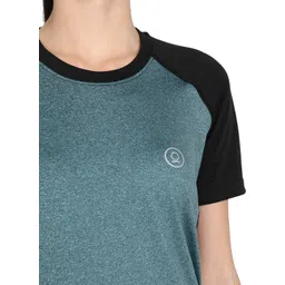 chkokko Women Solid Round Neck Polyester Green T-Shirt image 5