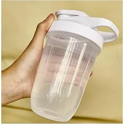 CHNLML Protein Shaker Bottle 400ML/16Oz w. Shaker Ball for Protein Shake, Shaker Bottle with Mixing Ball, Leak-Proof, BPA-Free, for Gym, Workout, Juice Mixer (White/Clear, 16Oz-400ML-1Bottle)-image-34
