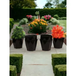 CHOCOZONE 6 Pieces Black Home & Balcony Flower Planters-picture-26