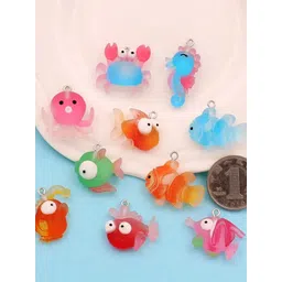 CHOCOZONE Blue & Pink 30 Pcs Sea Animals Miniatures Garden Accessory-picture-27