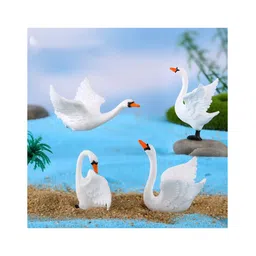 Chocozone Pack of 4 Goose Miniatures Garden Decoration Items Indoor Garden Landscape Decor-picture-10