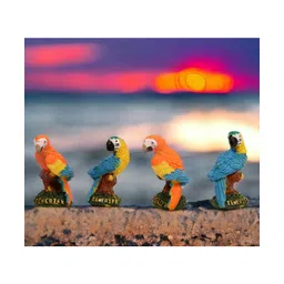 Chocozone Pack of 4 Parrot Miniatures Garden Decoration Items Indoor Garden Landscape Décor - Multicolor-picture-18