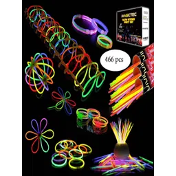 CHOCOZONE Pack Of 466 Multi-Colored Light-Up Glow Sticks Festive Decor-picture-30