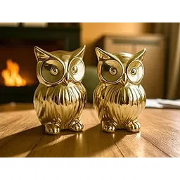 Chocozone Pack of 2 Owl Showpiece for Good Luck Vastu Feng Shui Items for Home Decor Figurines Decorative Items for Home Showpieces for Living Room-picture-11