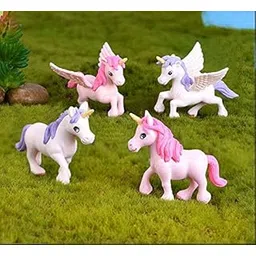 Chocozone Pack of 4 Cute Miniatures Garden Decoration Gifts for Kids & Girlfriend (Unicorn)-image-6