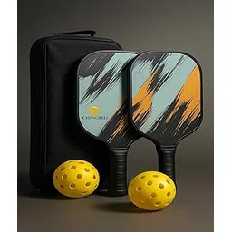 Chocozone Professional Fibre Glass Pickleball Paddle 14mm Thickness with 2 Pickle Ball Balls & Cover Pickleball Racket Set with Cushion Comfort Grip Birthday Gifts for Boys & Girls-picture-32