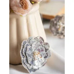 Choko Girls Silver-Toned & Grey Embellished Alligator Hair Clip-picture-21