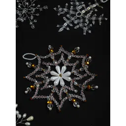 Choko White & Yellow 5 Piece Snowflake Wintersweet Christmas Decor-picture-27